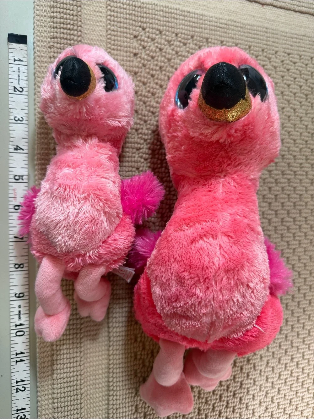 Ty Beanie Boos Gilda Pink Flamingo Plush Set of 2 Large & Small